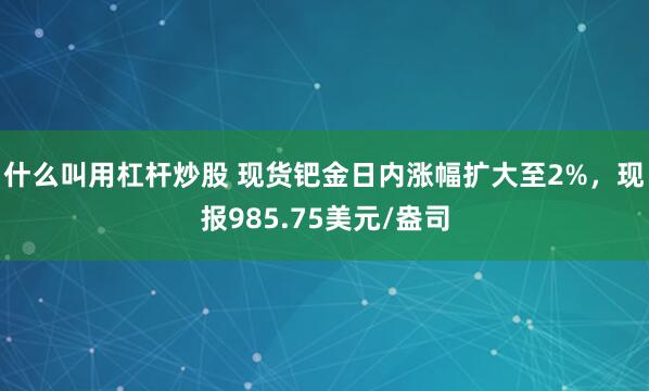 什么叫用杠杆炒股 现货钯金日内涨幅扩大至2%，现报985.75美元/盎司
