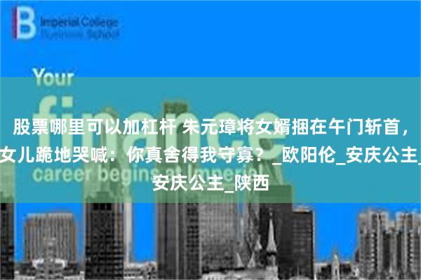 股票哪里可以加杠杆 朱元璋将女婿捆在午门斩首，41岁女儿跪地哭喊：你真舍得我守寡？_欧阳伦_安庆公主_陕西