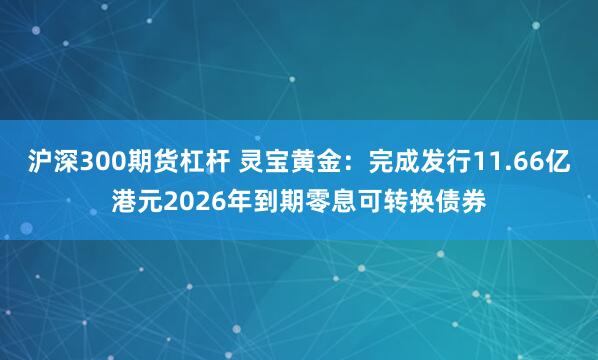沪深300期货杠杆 灵宝黄金:完成发行11.66亿港元2026年到期零息可转换债券